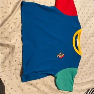 Multicolored Mushroom Crop Top